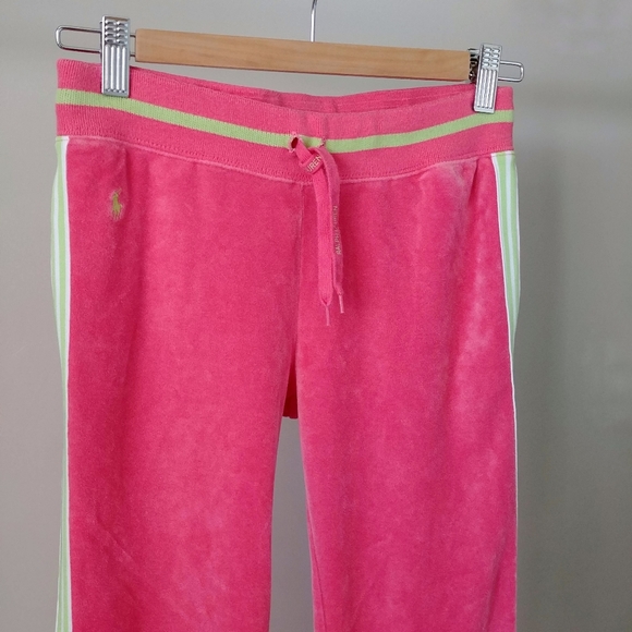 Ralph Lauren Girl's Pink Velour Track Pants Sweatpants Size 8 / 10 - Picture 5 of 10